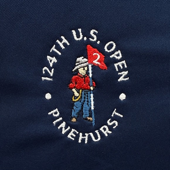 Adidas Polo Shirt Womens Large Blue 124th US Open Pinehurst Golf Top Performance - Picture 2 of 8